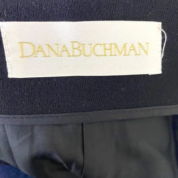 00s DANA BUCHMAN Vintage Black Wool Pull On Pencil Skirt