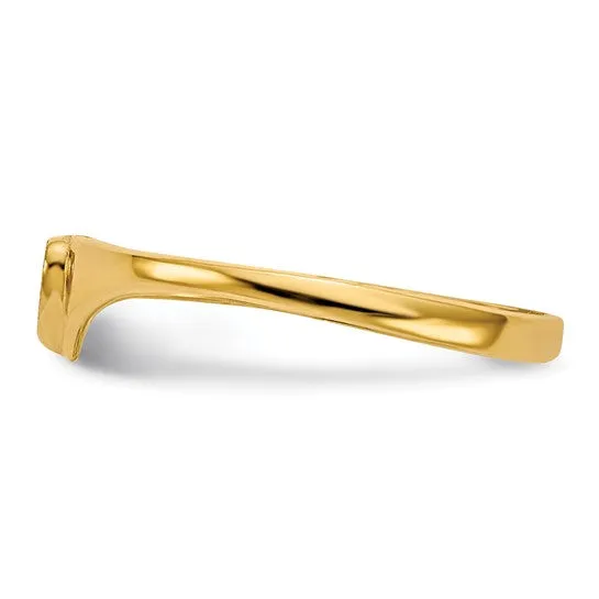 10k or 14k Yellow Gold Child's Classic Heart Ring w/ Optional Initial Engraving