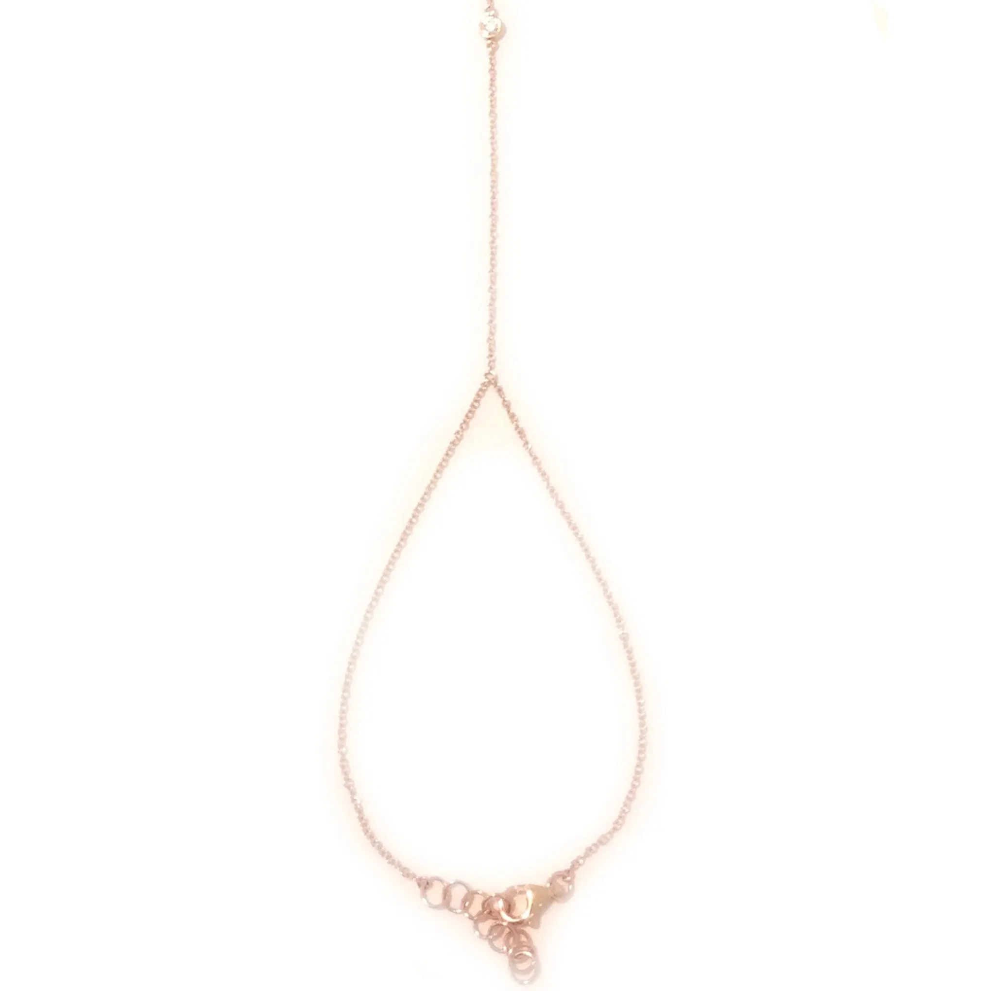 14K Gold Single Diamond Finger Bracelet