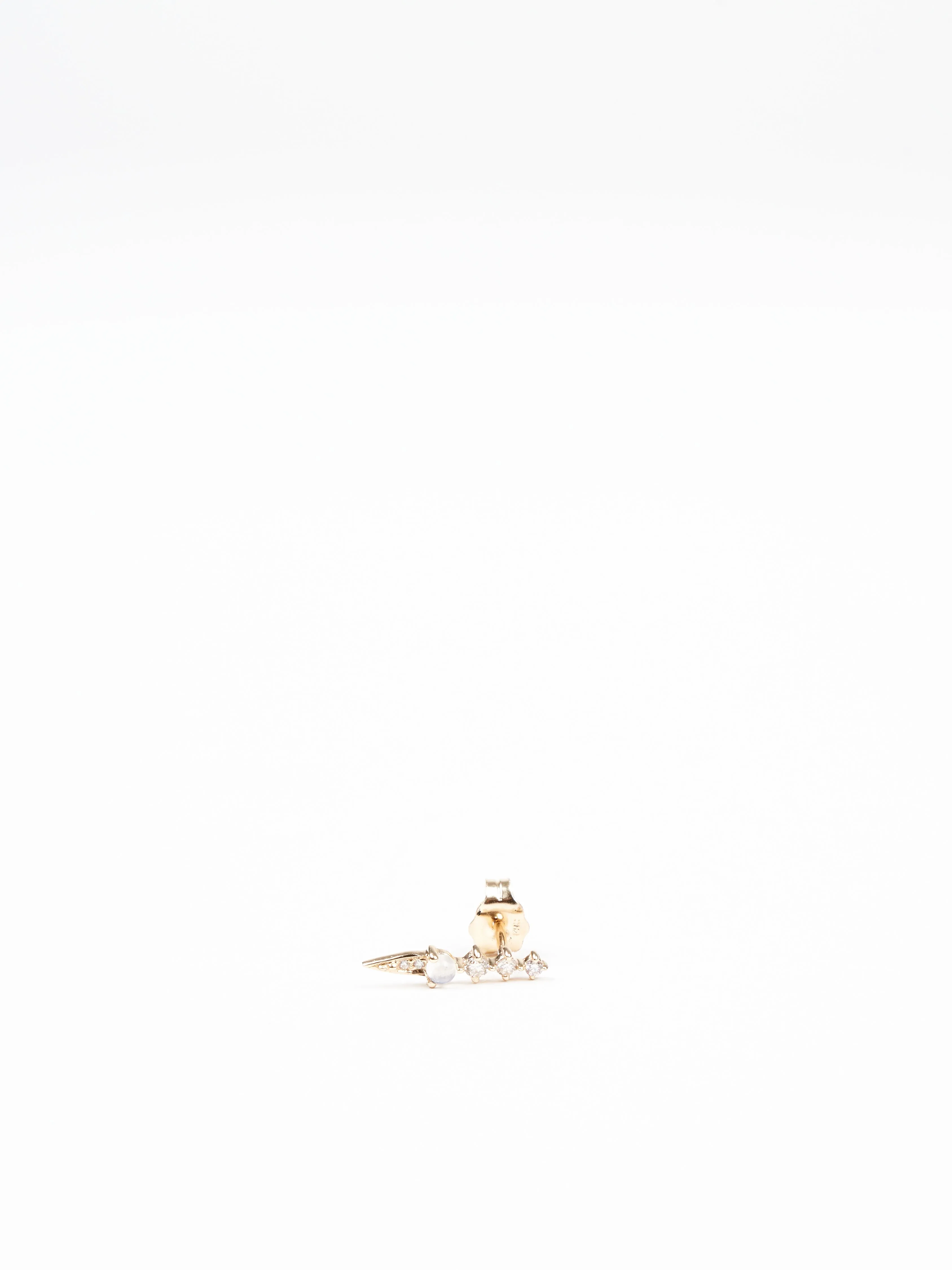 14k moonstone and diamond spike single earring