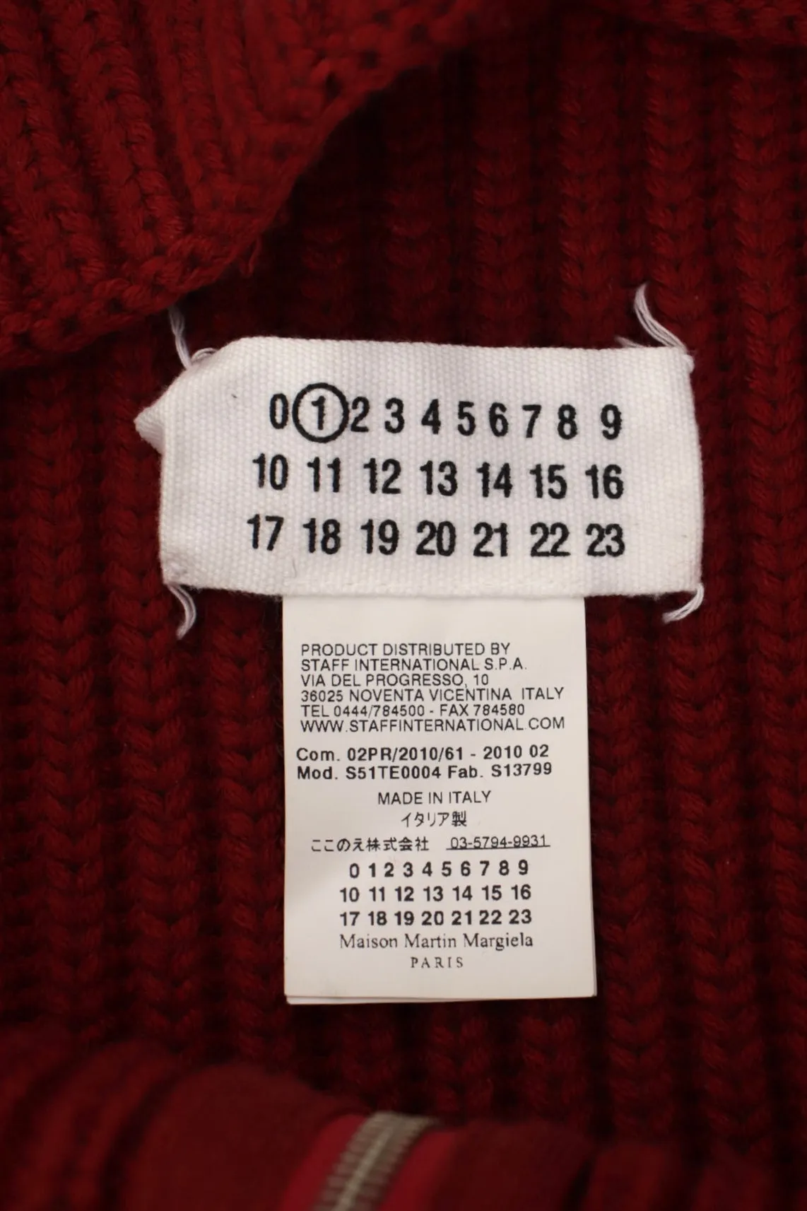 2009 Maison Martin Margiela Wool Zipper Snood