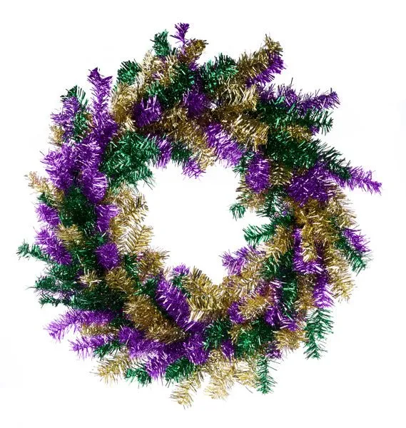 24" Tinsel Wreath: Mardi Gras - XX151944