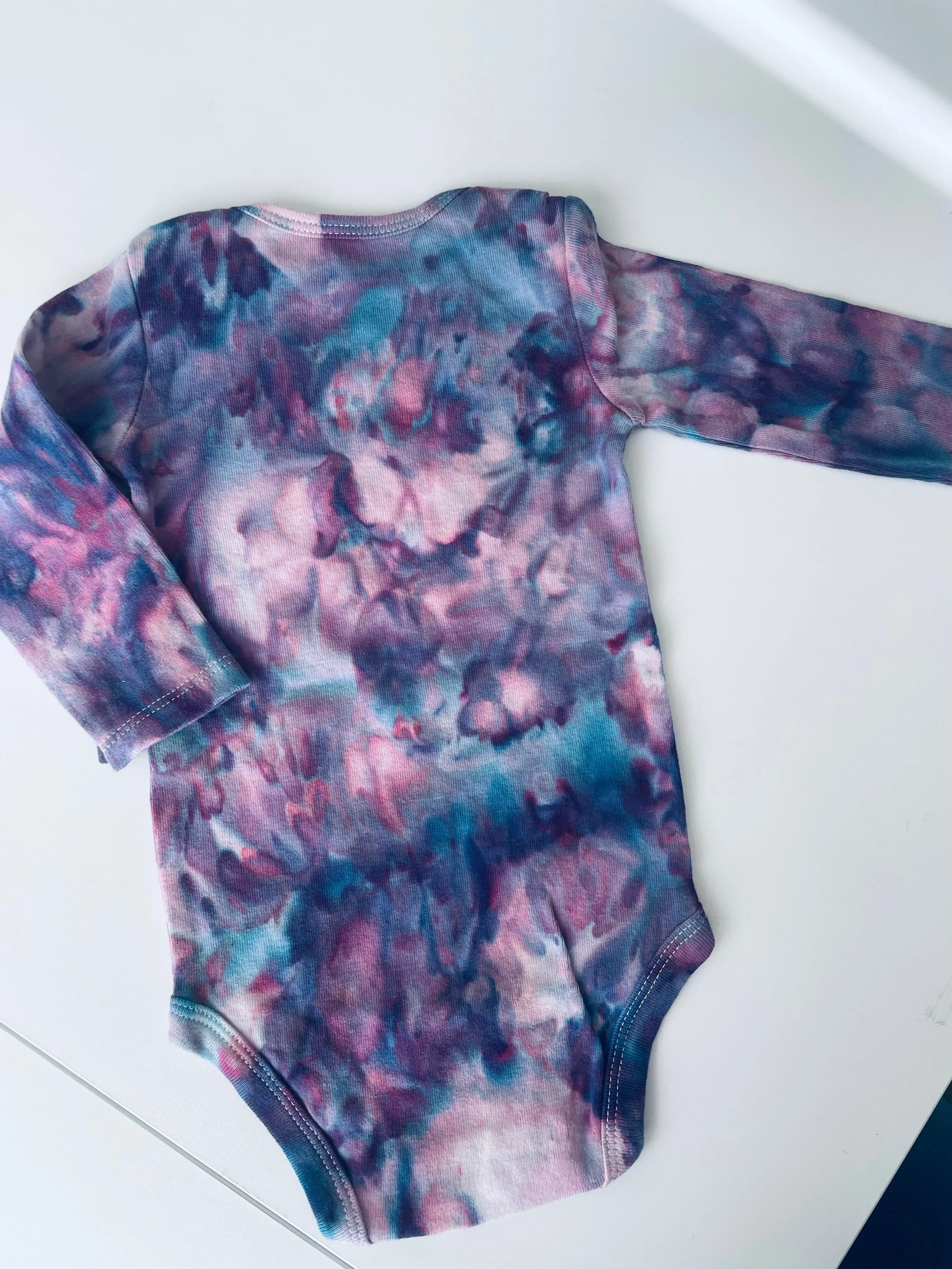 6 Month Ice Dye Cotton Onesie