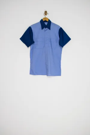 70's TWO TONE WORK SHIRT / MEDIUM