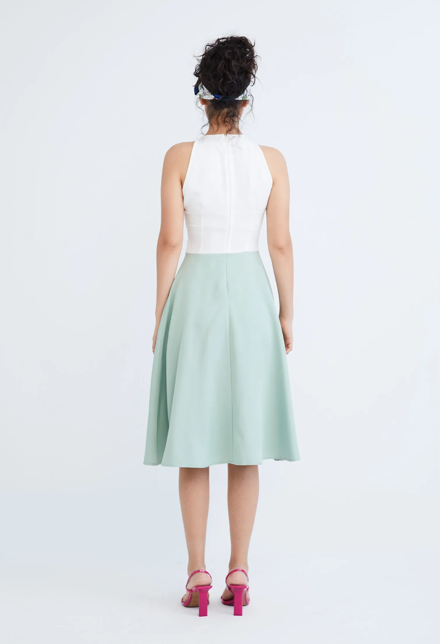 A-Line Cross Bodice Peekaboo Dress