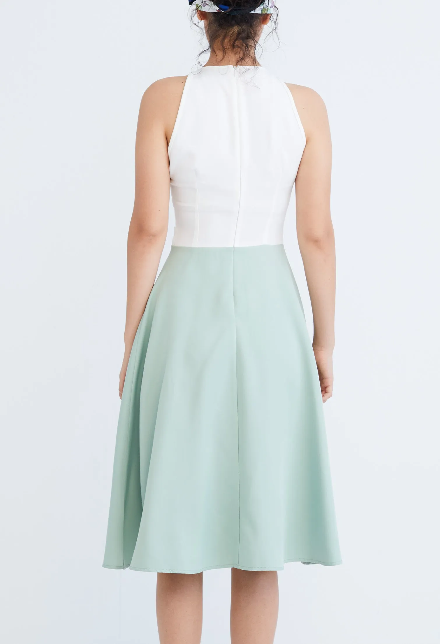 A-Line Cross Bodice Peekaboo Dress