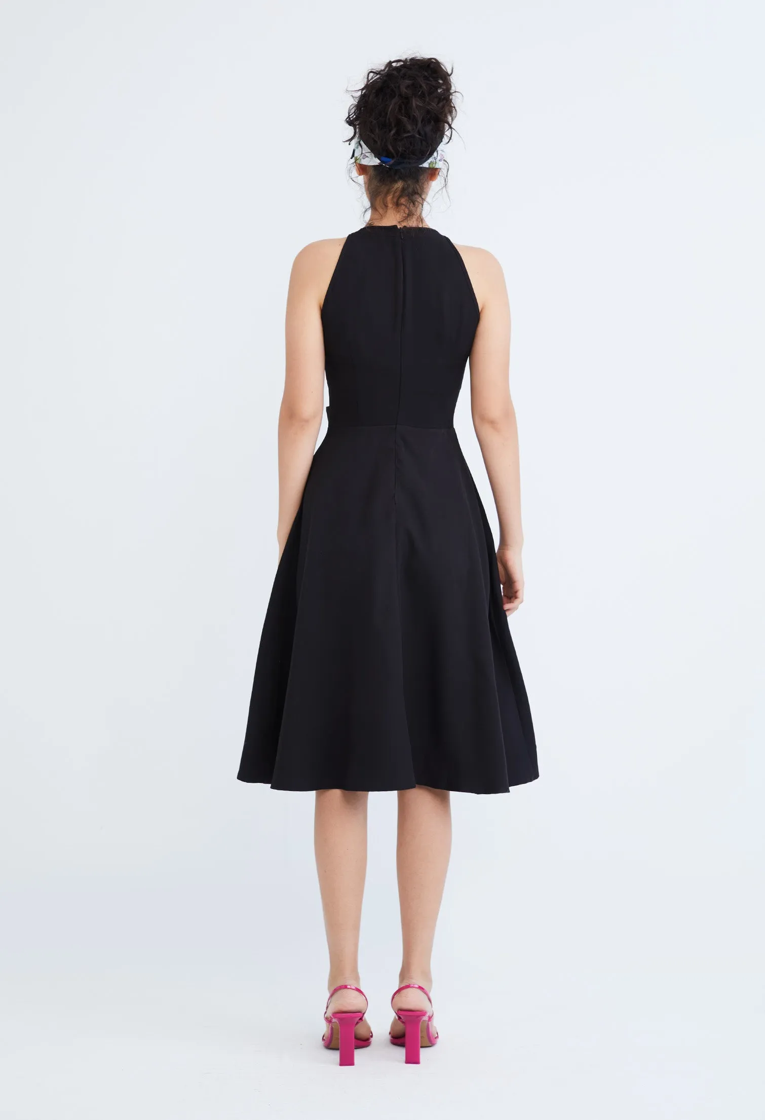 A-Line Cross Bodice Peekaboo Dress