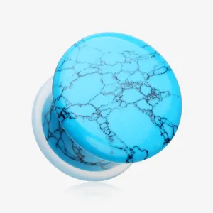 A Pair of Turquoise Convex Stone Single Flared Plug