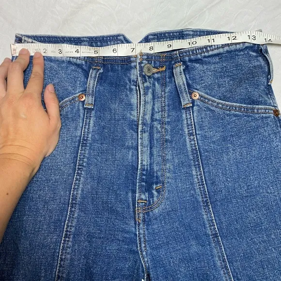 Abercrombie &amp; Fitch ultra high rise mom jeans sz 26 long 2 tall front seam back
