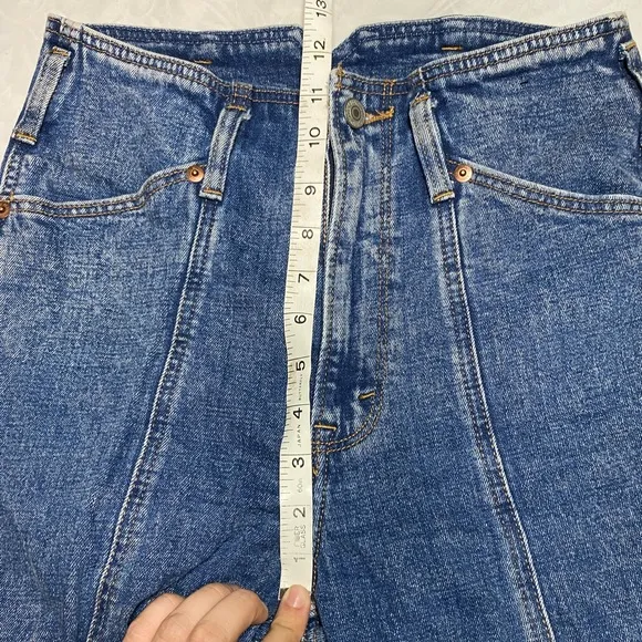 Abercrombie &amp; Fitch ultra high rise mom jeans sz 26 long 2 tall front seam back