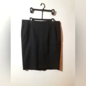 Akris Punto Women's 100% Wool Skirt Black Zip Back 22.5 Length Office Wear