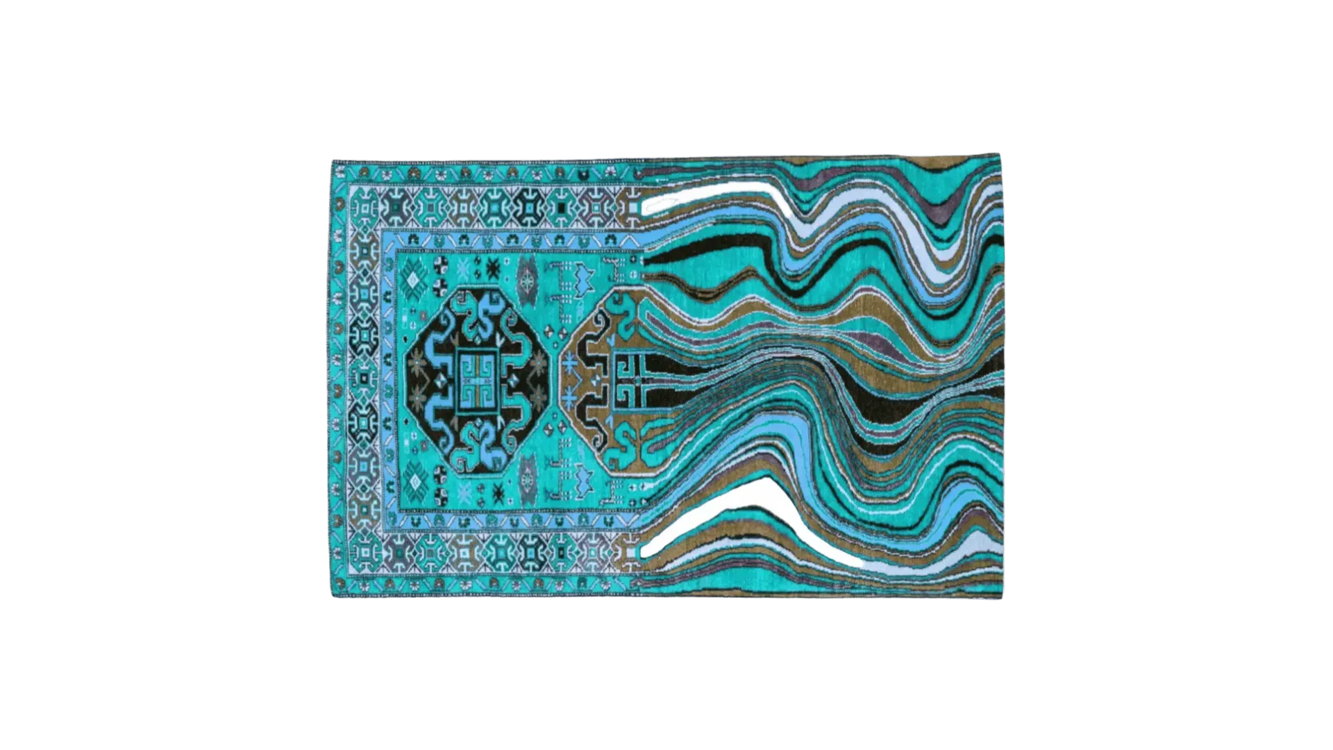 Alaia Persian Turquoise Melting Area Rug