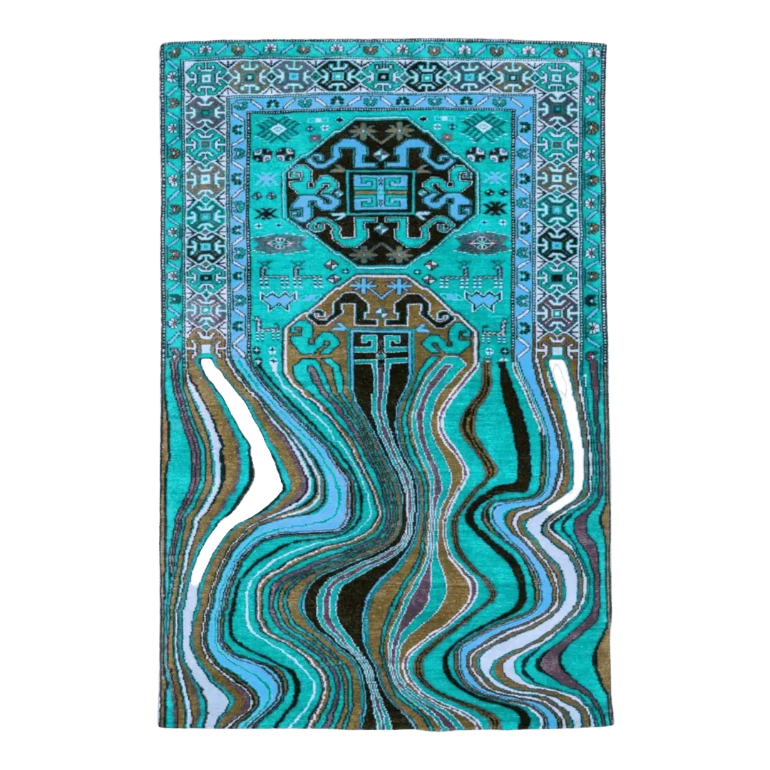 Alaia Persian Turquoise Melting Area Rug