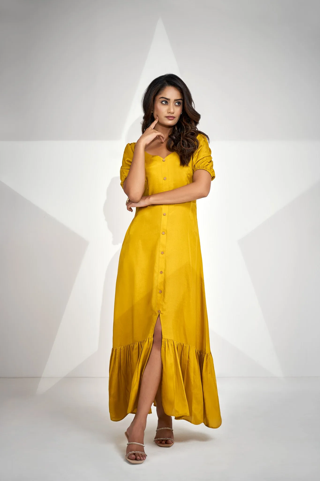 Ankle Length Dress with Front Slit