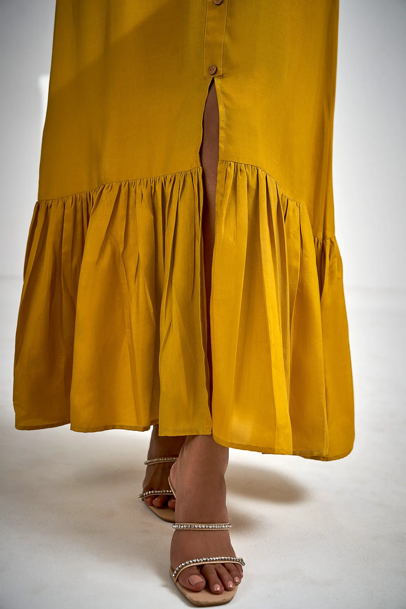 Ankle Length Dress with Front Slit
