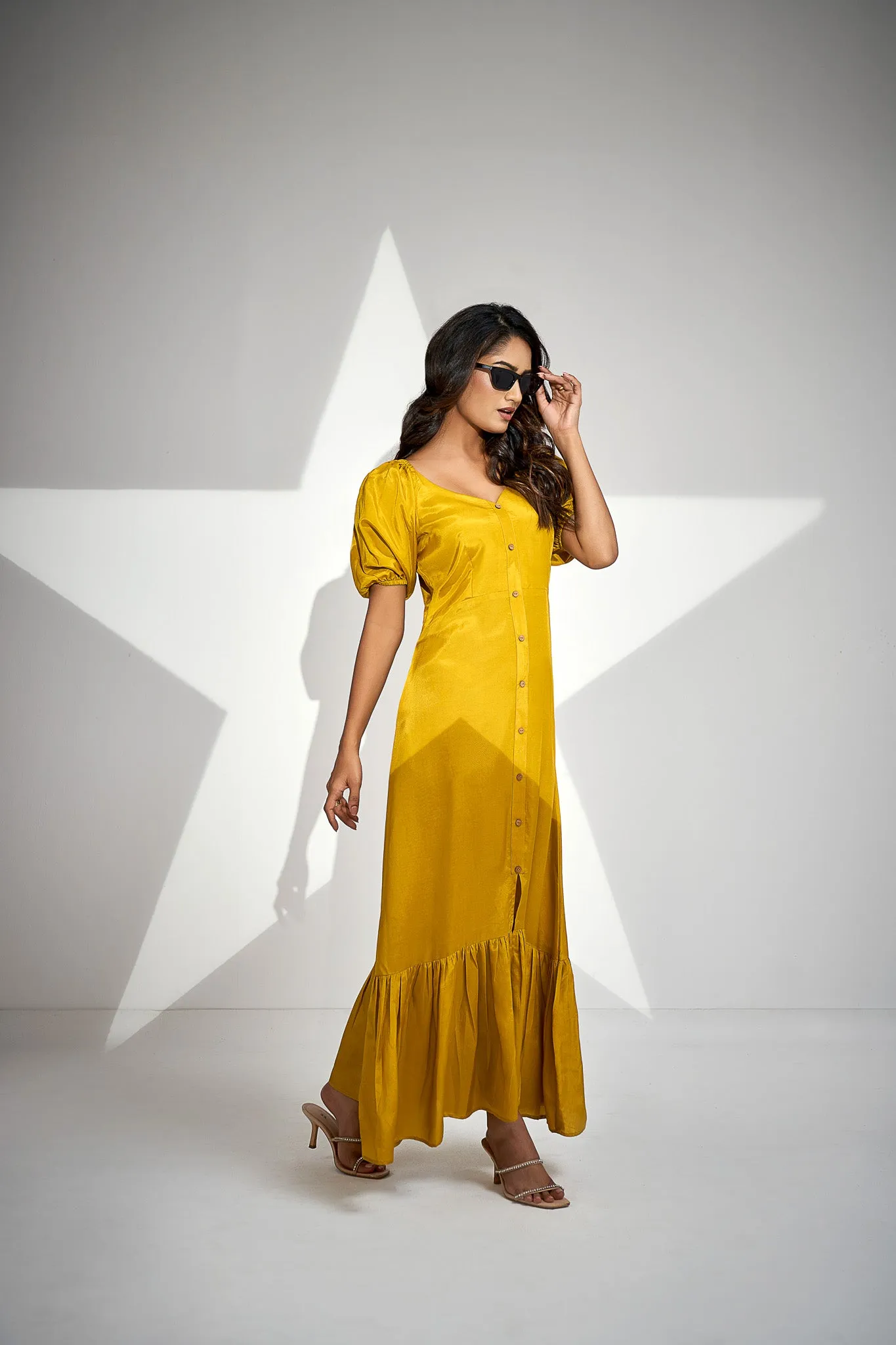 Ankle Length Dress with Front Slit