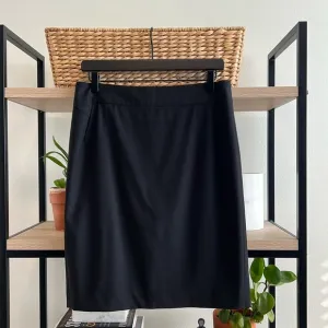 Ann Taylor Virgin Wool Black Career Pencil Skirt, 6