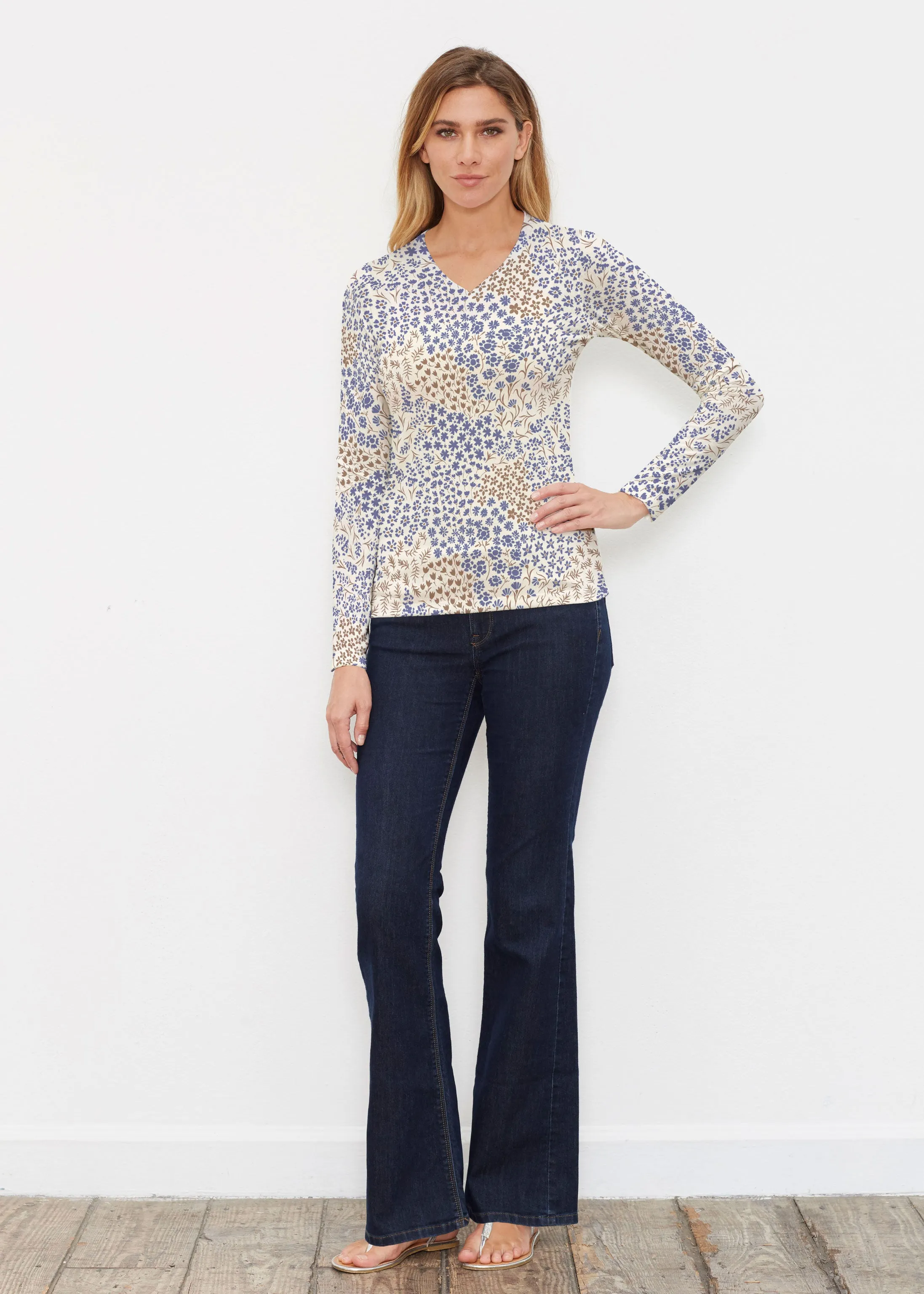 Annabelle Autumn (8058) ~ Butterknit Long Sleeve V-Neck Top