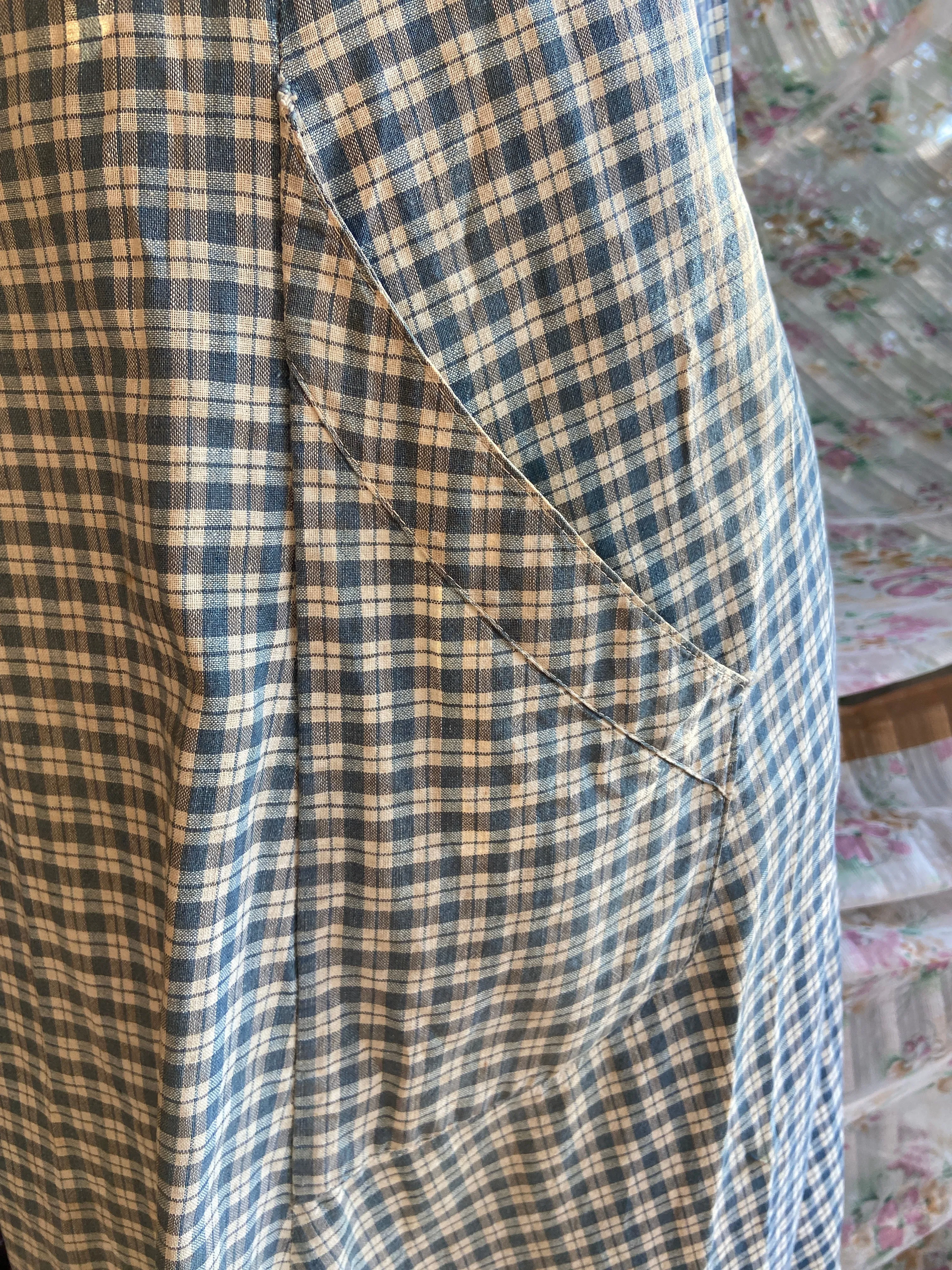 Antique Victorian Homespun Workwear Dress