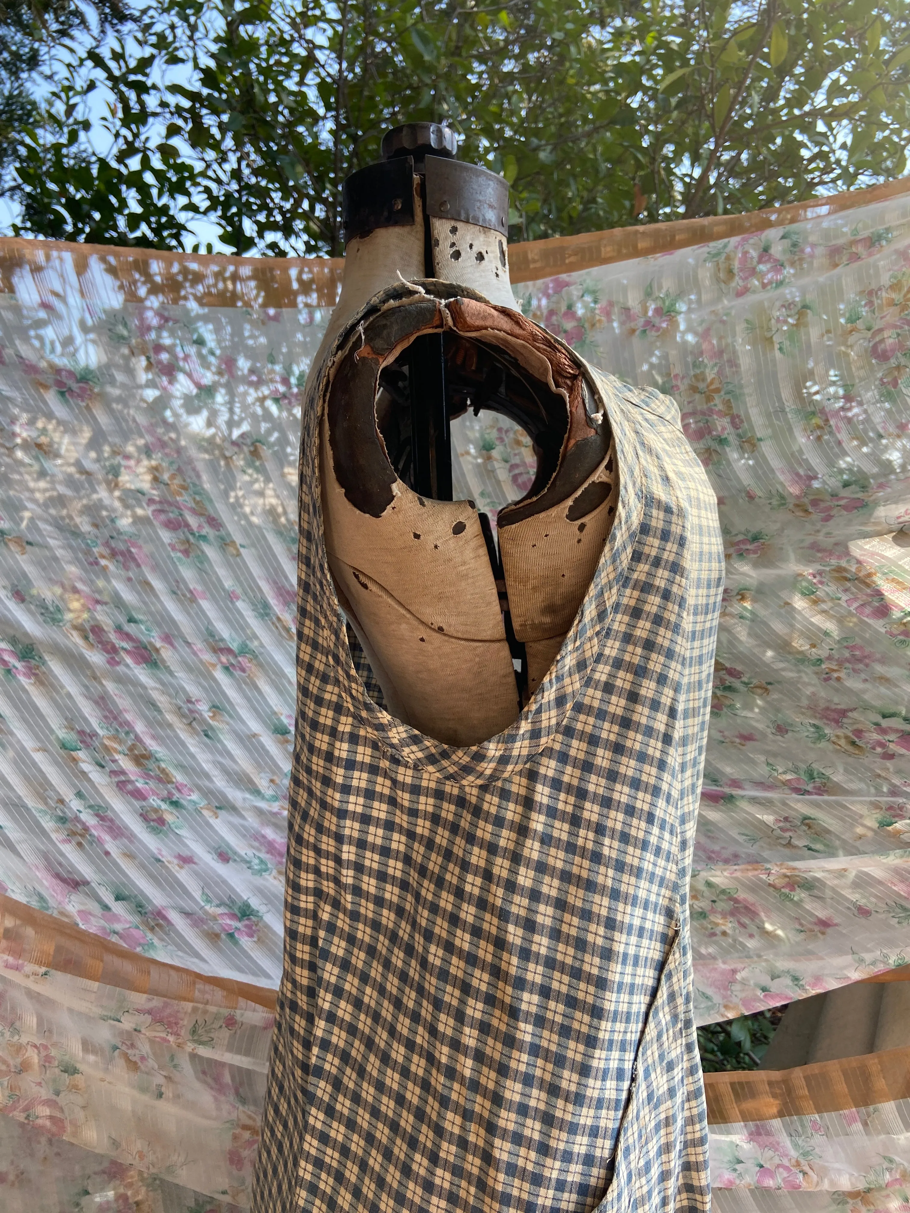 Antique Victorian Homespun Workwear Dress