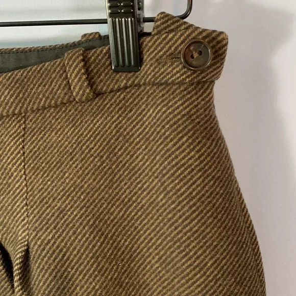 A.P.C. rue madame Paris size 36 brown wool front pleat diagonal lines pockets