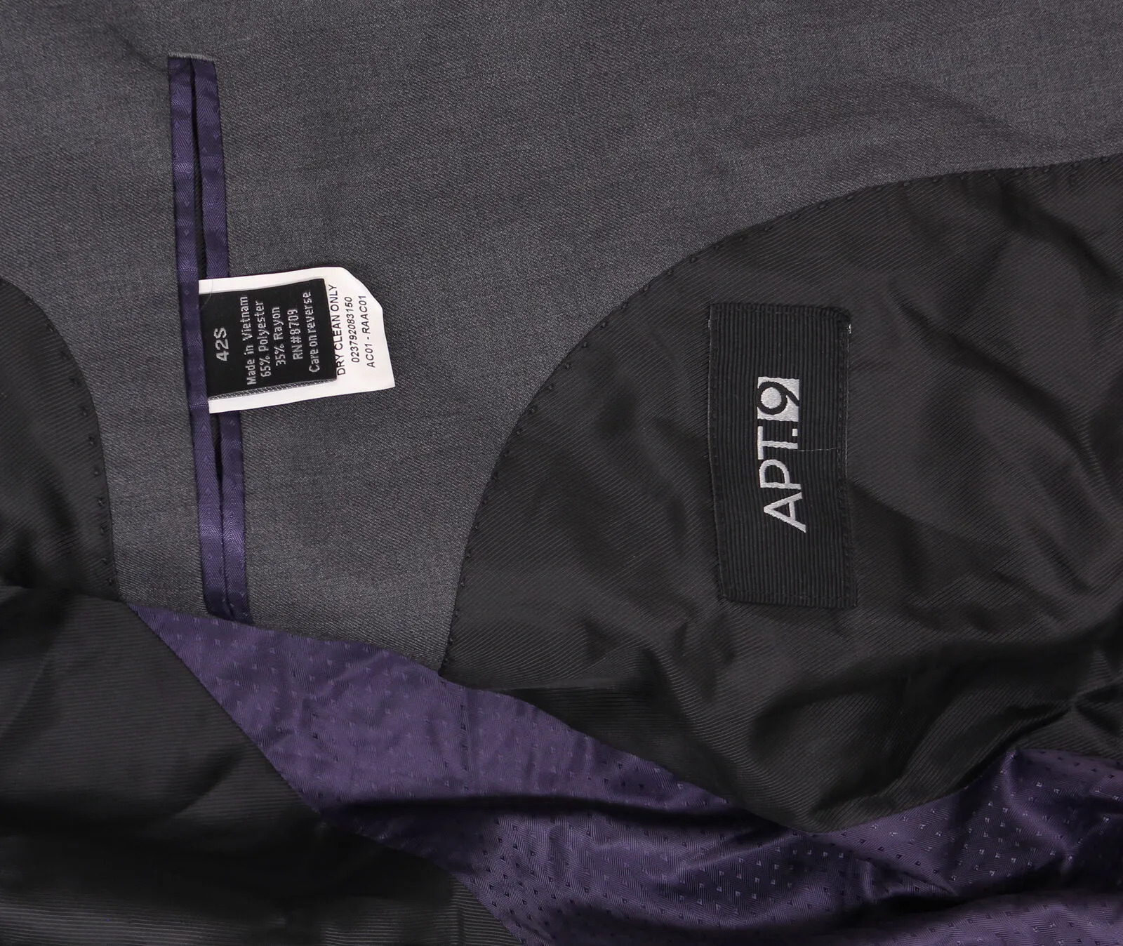 Apt. 9 Men's Premier Two Button Suit Jacket Charcoal 42 SHORT