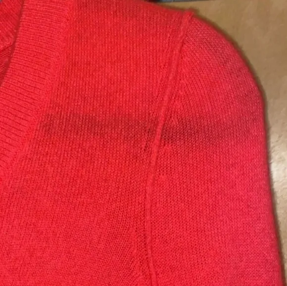 Aqua Orange Cashmere V-Neck Pullover Sweat