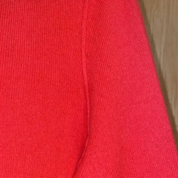 Aqua Orange Cashmere V-Neck Pullover Sweat