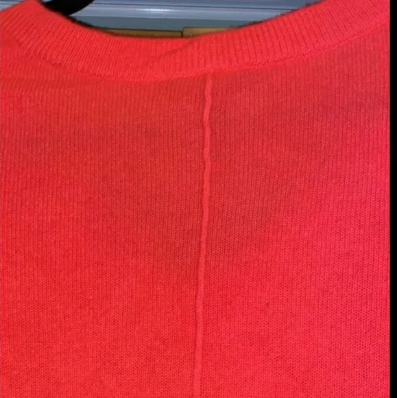 Aqua Orange Cashmere V-Neck Pullover Sweat