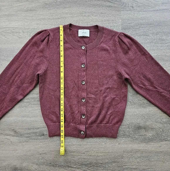 Aritzia Wilfred Maroon Moonrise Cardigan Size Small