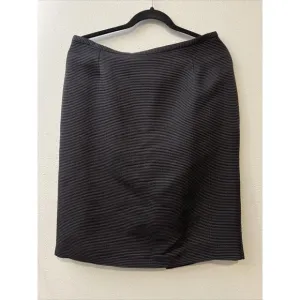 Armani Collezioni Womens Black Wool Silk‎ Zip Lined Pencil Skirt Size 12 Italy