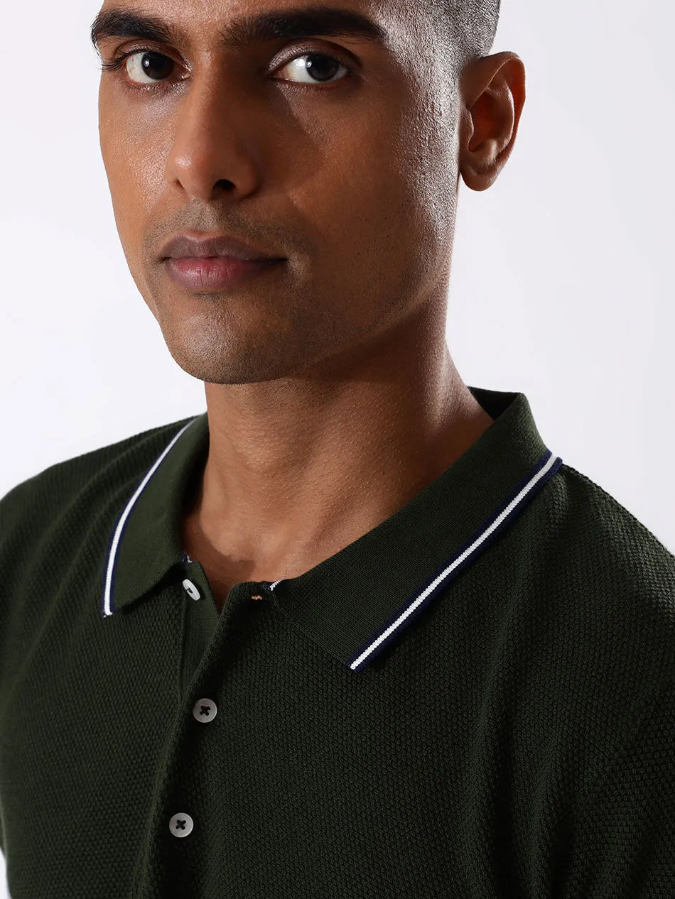 ARMY GREEN PIQUE POLO