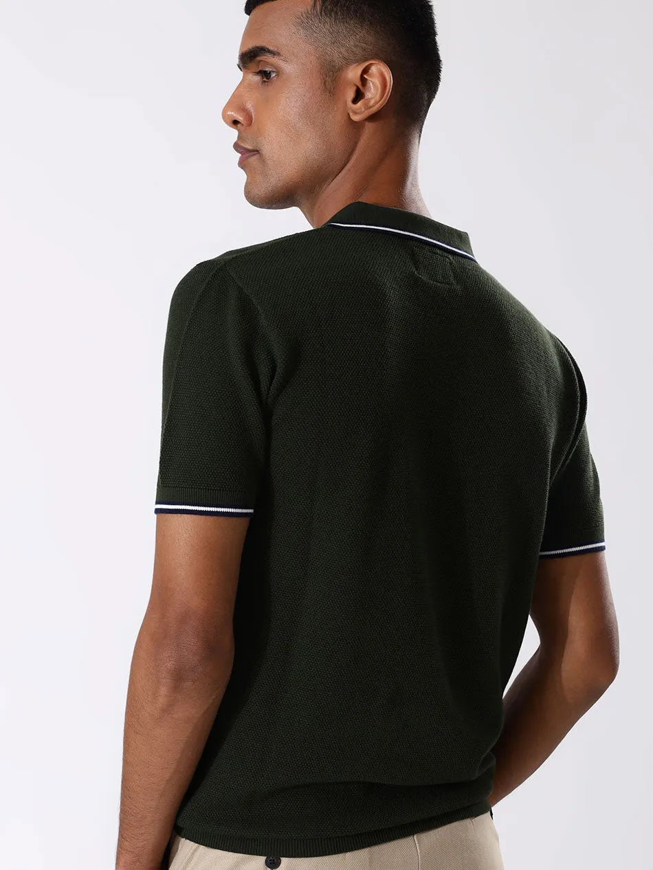 ARMY GREEN PIQUE POLO