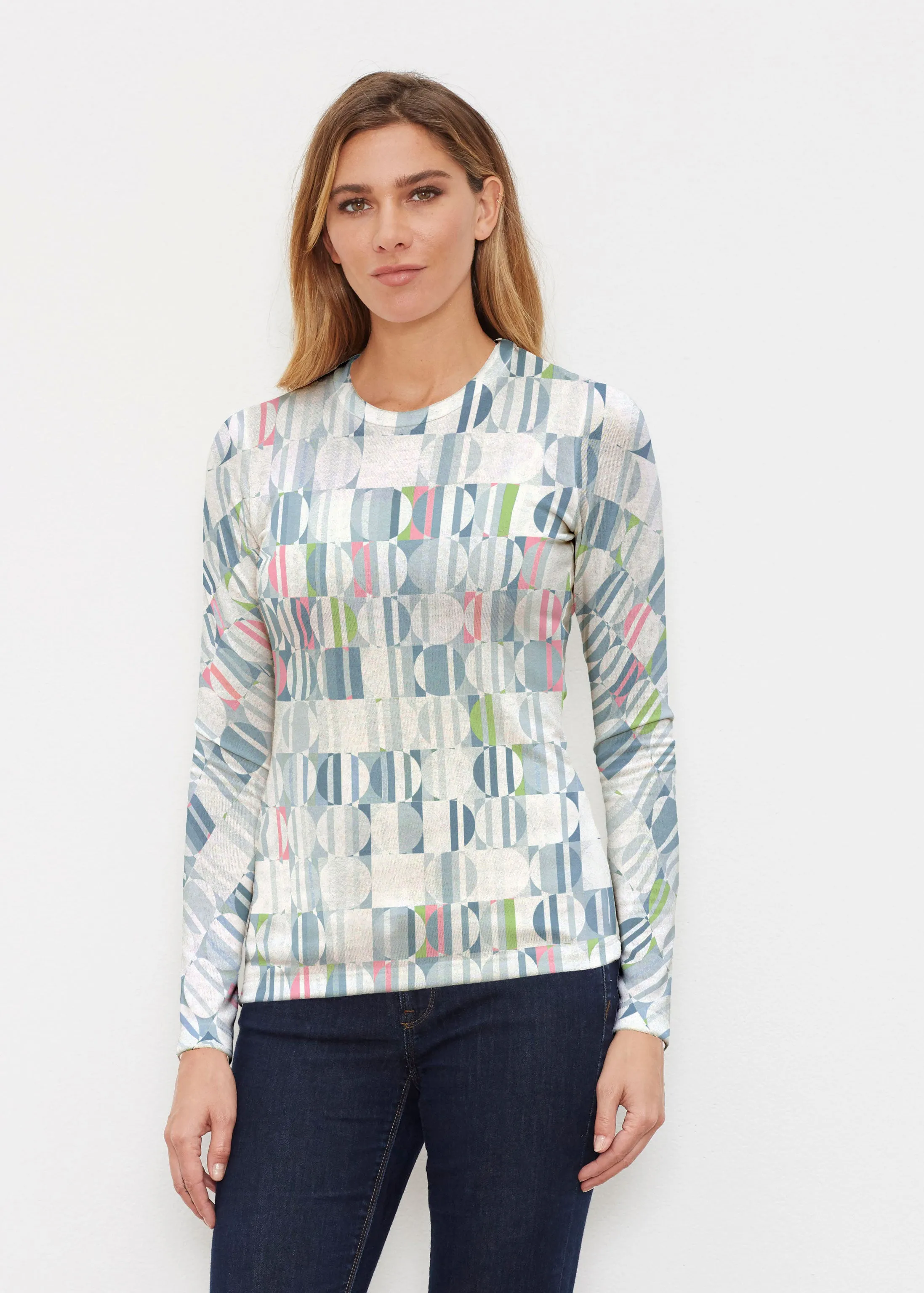 Around We Go (8012) ~ Butterknit Long Sleeve Crew Top