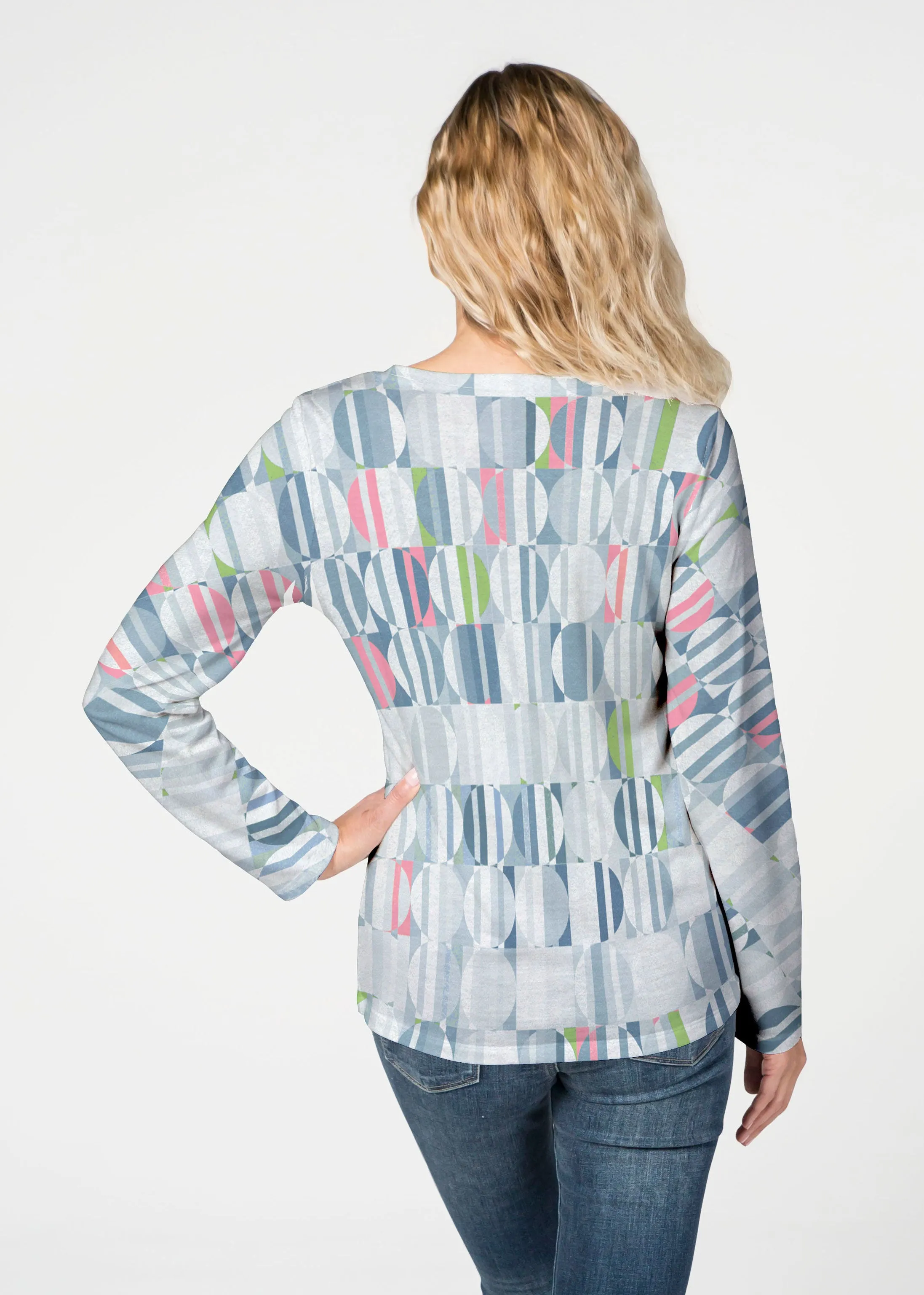 Around We Go (8012) ~ French Terry V-neck Top