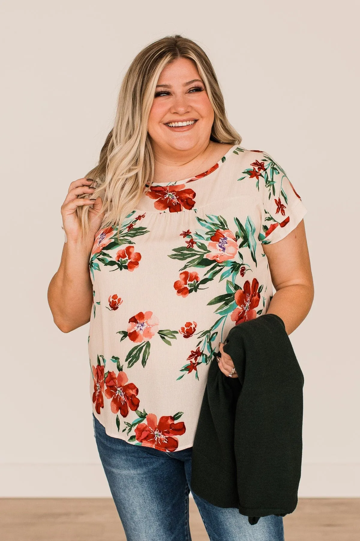 As You Can See Floral Top- Ivory