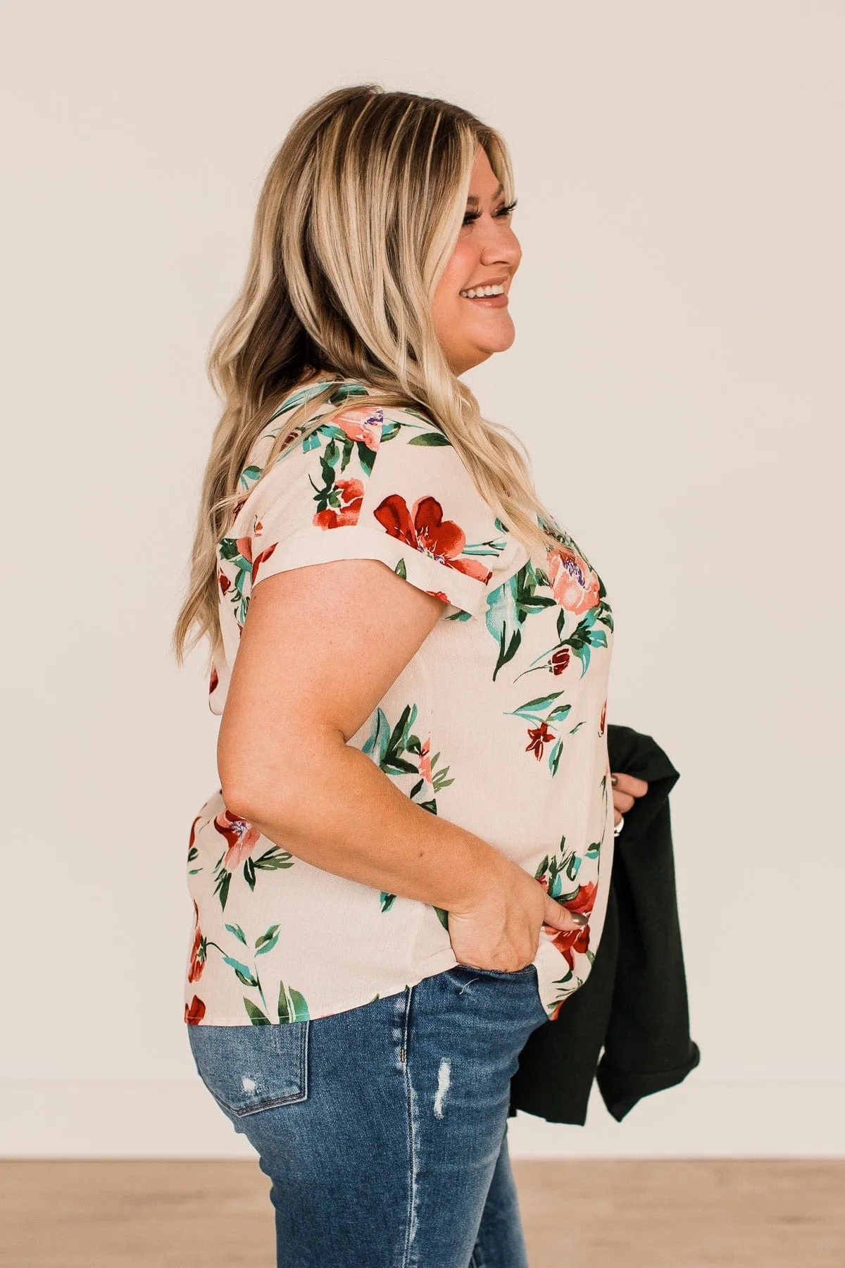 As You Can See Floral Top- Ivory
