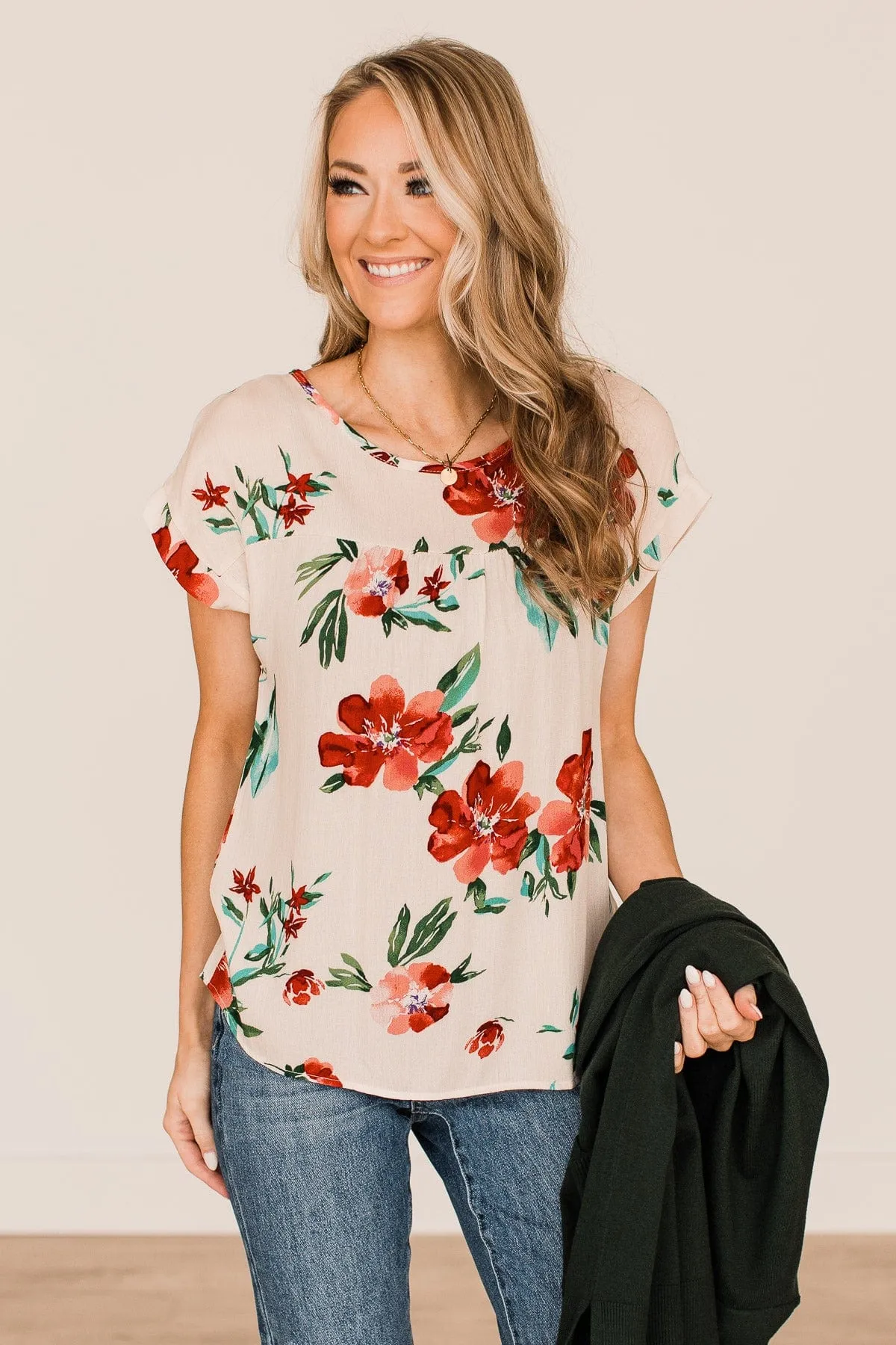 As You Can See Floral Top- Ivory