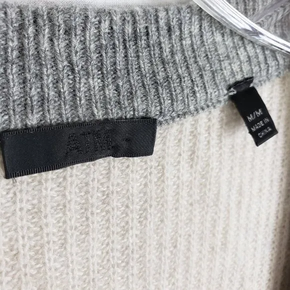ATM Anthony Thomas Melillo $425 Cashmere Colorblock Cardigan Sweater size M