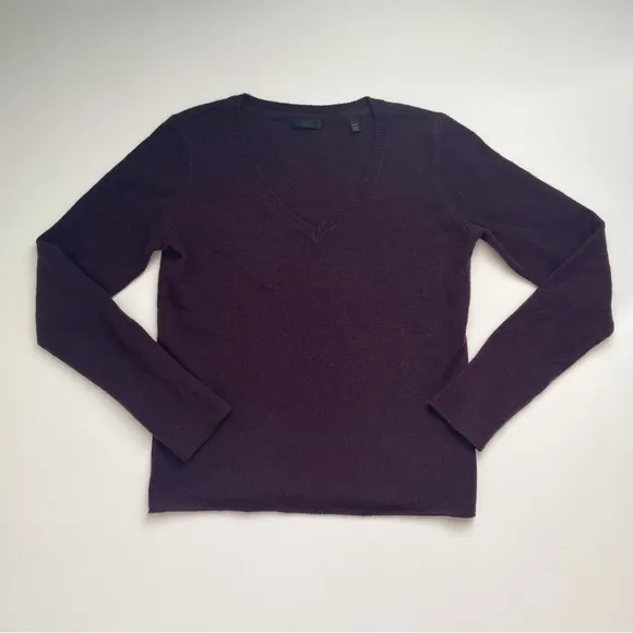 ATM Anthony Thomas Melillo Cashmere V-Neck Sweater Dark Maroon
