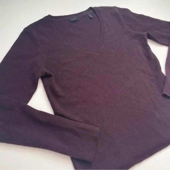 ATM Anthony Thomas Melillo Cashmere V-Neck Sweater Dark Maroon