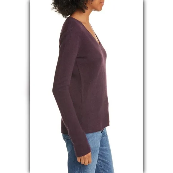 ATM Anthony Thomas Melillo Cashmere V-Neck Sweater Dark Maroon
