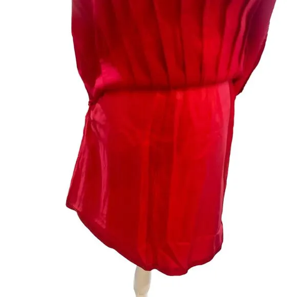 Austin Reed Pleated Skirt Size 4 Red 100% Wool Midi Academia Preppy Vintage