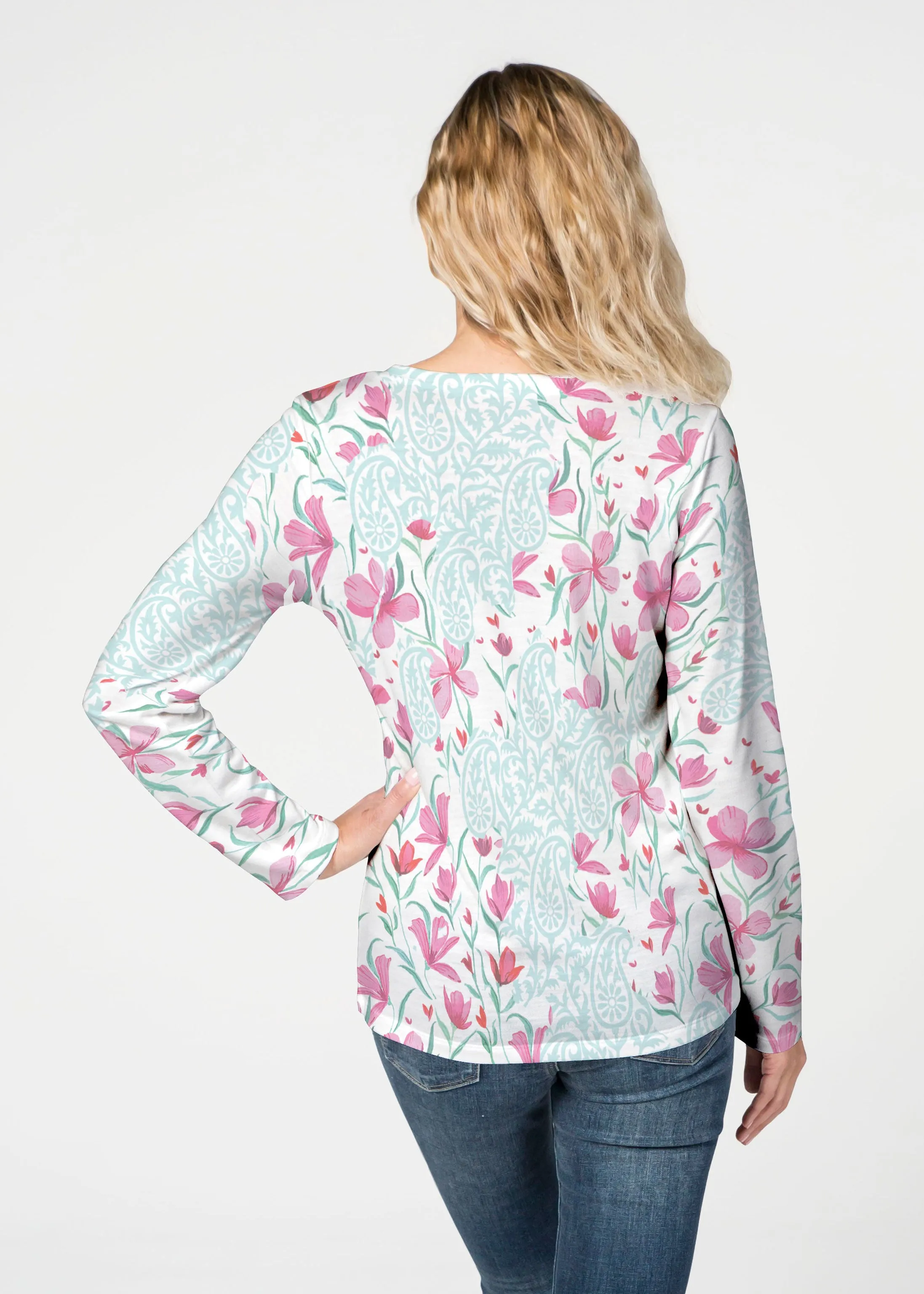 Azalea (8109) ~ French Terry V-neck Top