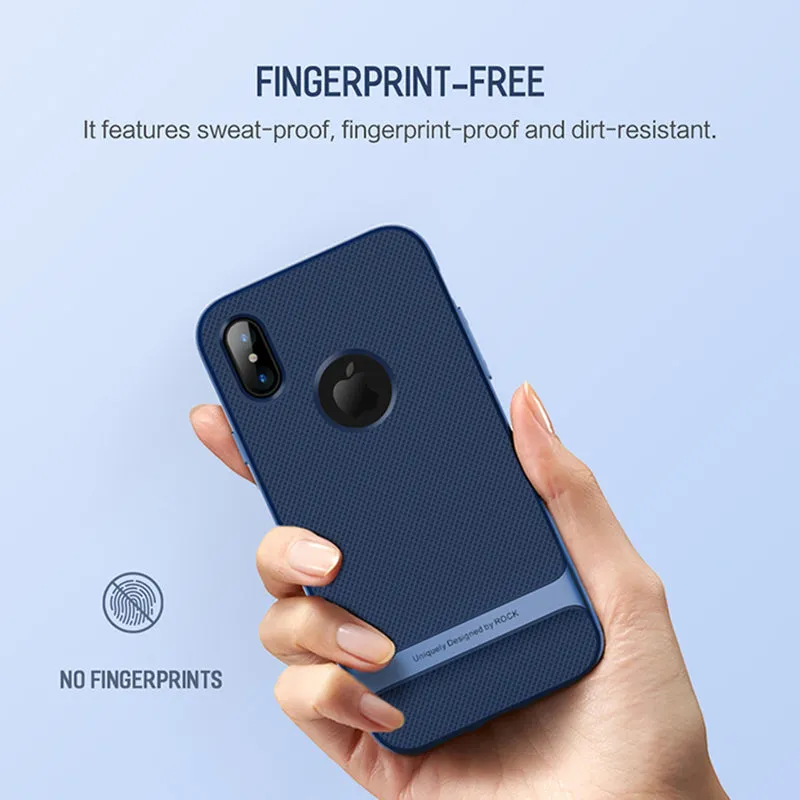 Back Cover Protector Shell Phone Case for iPhone X - Black Gold,Black Grey,Black blue,Blue,Red