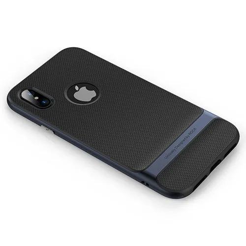 Back Cover Protector Shell Phone Case for iPhone X - Black Gold,Black Grey,Black blue,Blue,Red