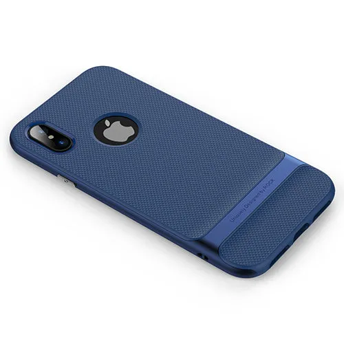 Back Cover Protector Shell Phone Case for iPhone X - Black Gold,Black Grey,Black blue,Blue,Red