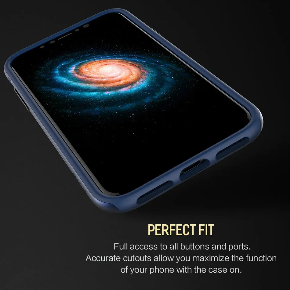 Back Cover Protector Shell Phone Case for iPhone X - Black Gold,Black Grey,Black blue,Blue,Red