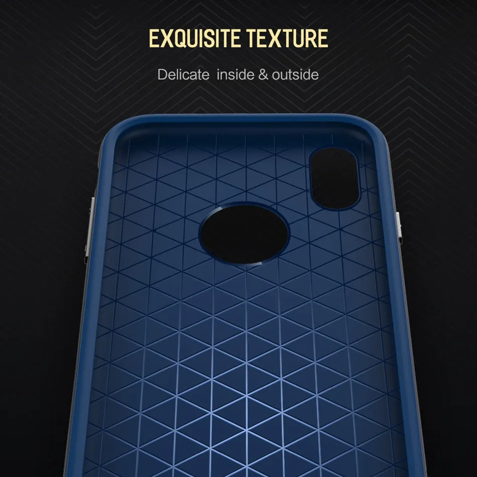 Back Cover Protector Shell Phone Case for iPhone X - Black Gold,Black Grey,Black blue,Blue,Red