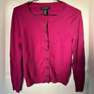 Banana Republic Magenta Button Up Wool Cardigan Size Small